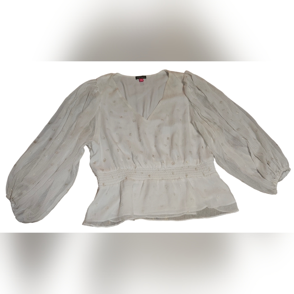 Vince Camuto Blouson Sleeves V-Neck Top Women's Size XL